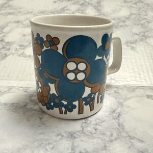 70s Vintage Retro Kitsch Flower Kiln Craft Coffee Mug Staffordshire Potteries